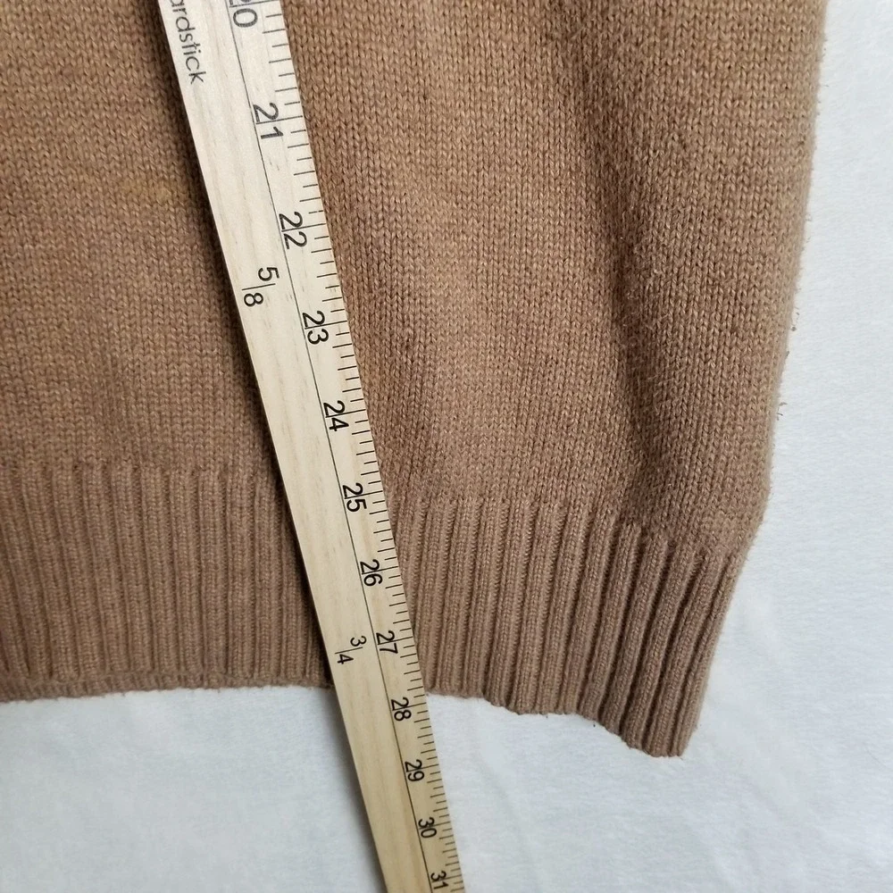 Polo Ralph Lauren Sweater Men XL Tan Cotton Mock Neck Button Pony Logo